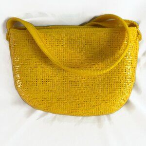 Novelli of Florence Ennelinea VTG Woven Straw purse Yellow Shoulder Strap